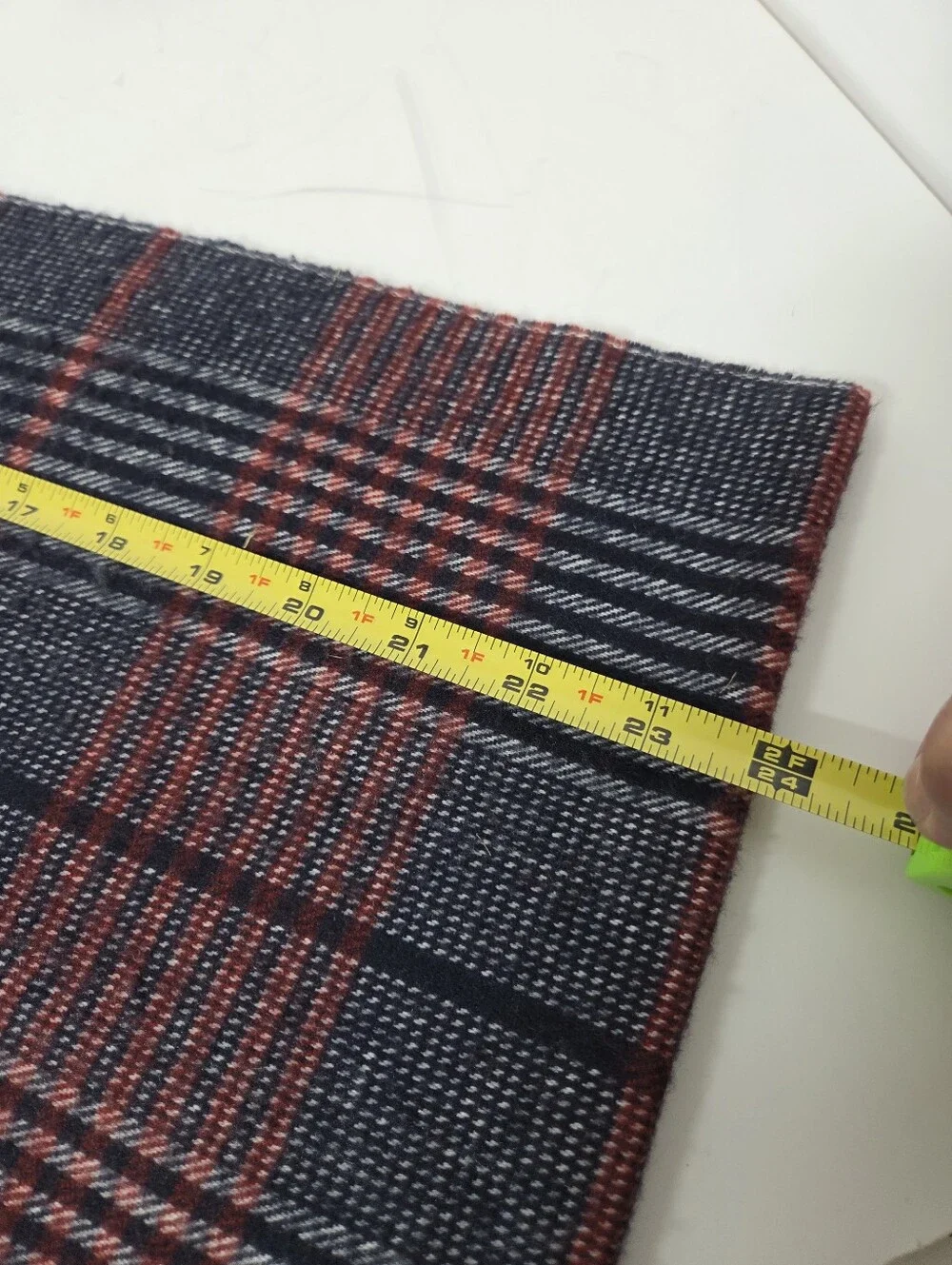 vtg mens christian dior monsieur cashmaire blue red plaid scarf 11x48 preppy
